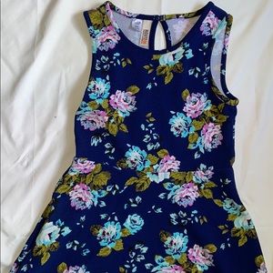 navy blue flower girls dress